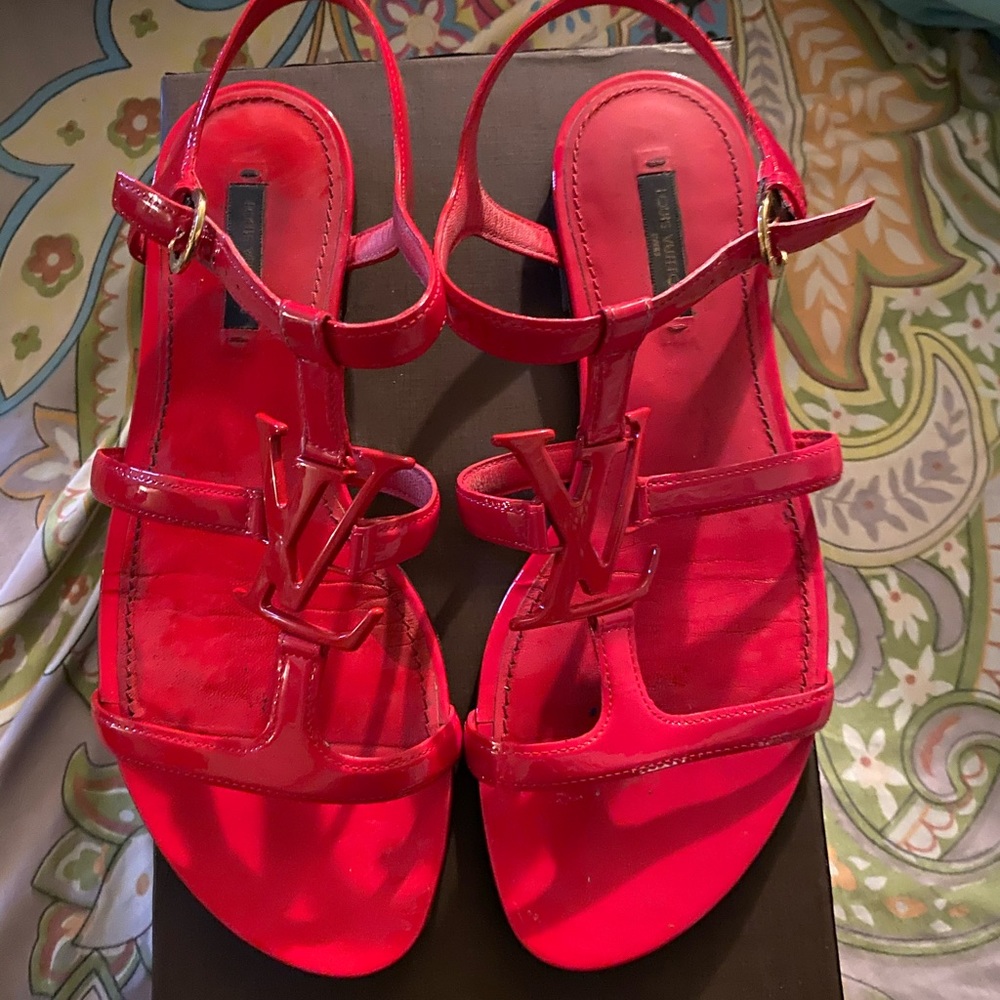 Louis Vuitton Red patent leather sandals